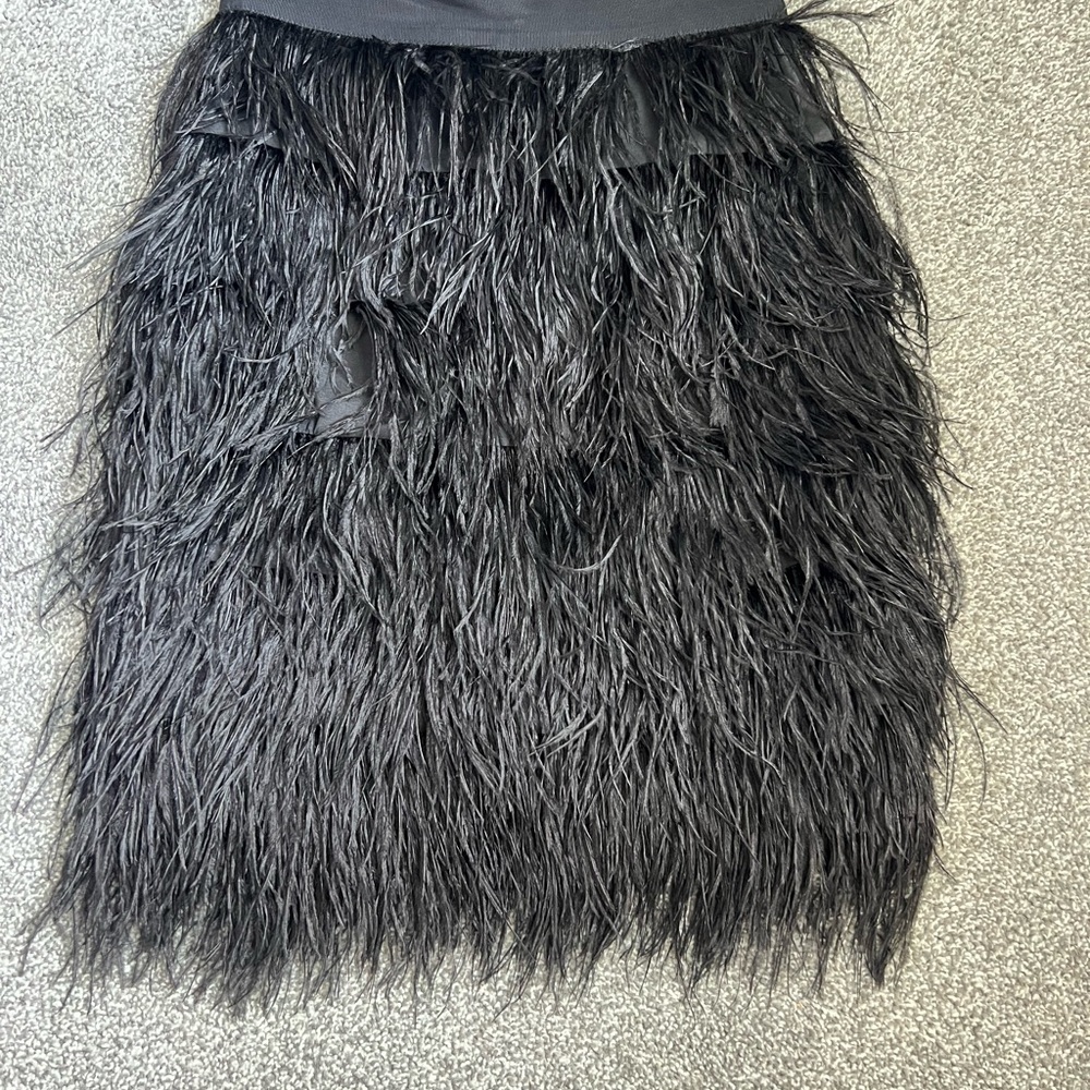 Elegant Black Feathered Skirt